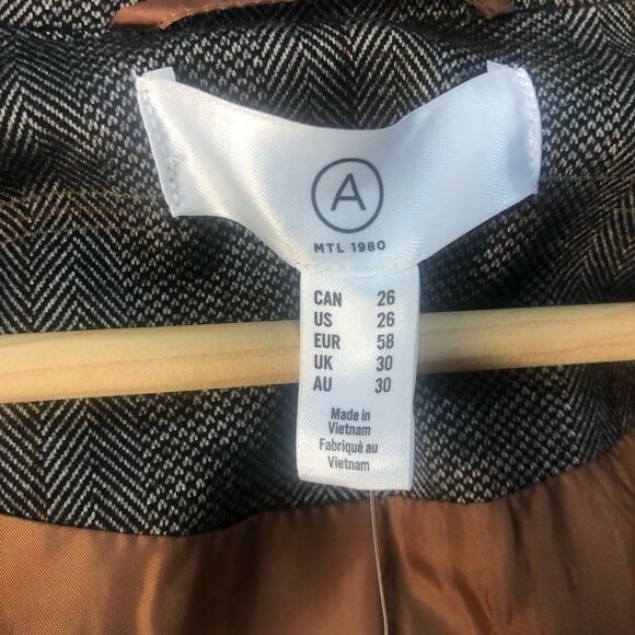 Addition Elle Brown & Grey Herringbone Plaid Blazer Academia Size 26 NWT - Picture 13 of 14